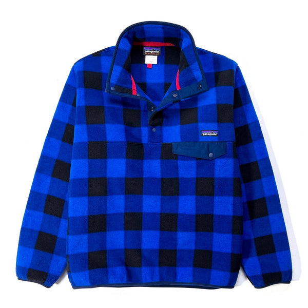 2014 Patagonia Printed Synchilla Snap-T, Fuzzy Plaid: Blue (M)