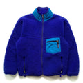 1990 Patagonia Retro Pile Cardigan, Cobalt & French Red (M)