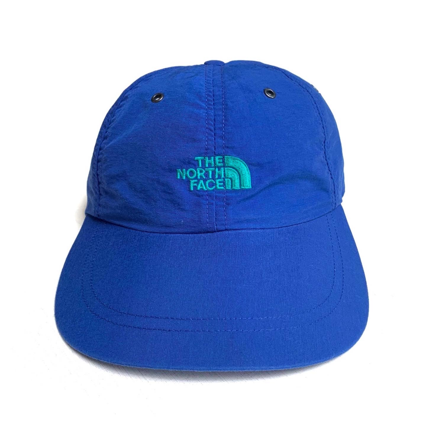 1997 The North Face Nylon Cap, Bright Blue & Green (OS)