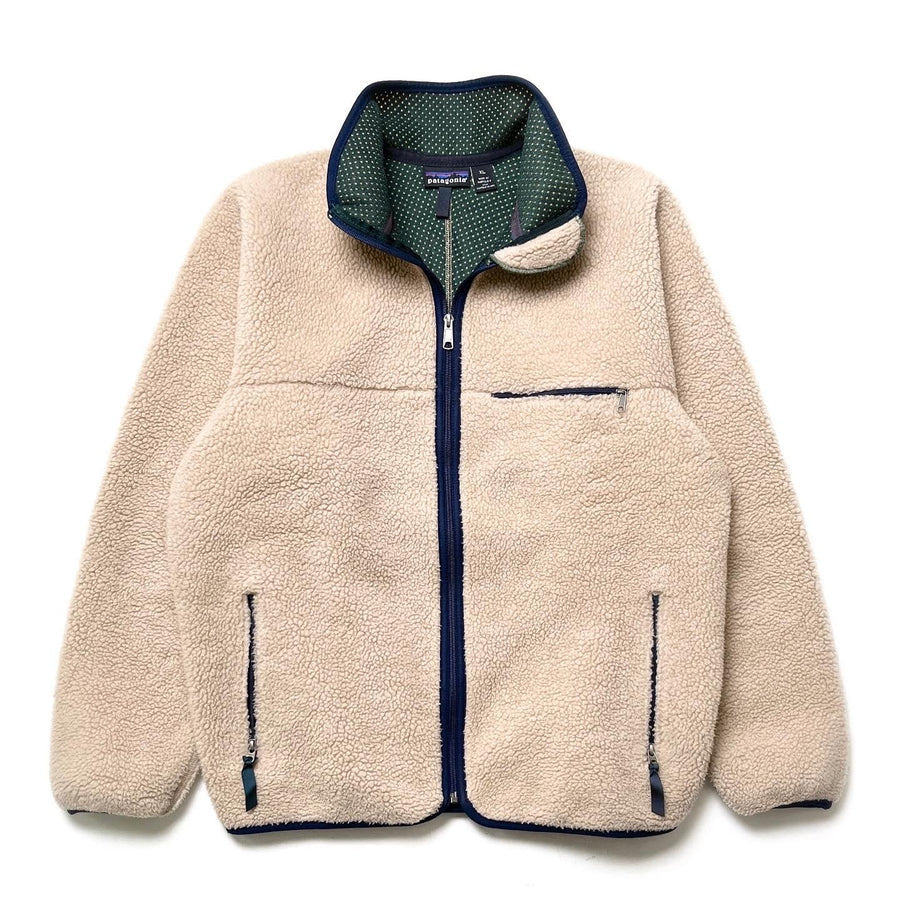 1994 Patagonia Retro Pile Cardigan, Natural/Hunter (XL)