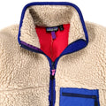 1990 Patagonia Retro Pile Cardigan, Natural & French Red (M)