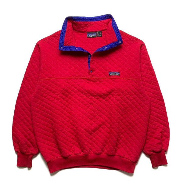 1987 Patagonia Diamond Quilt Snap-T, Red & Cobalt (M)