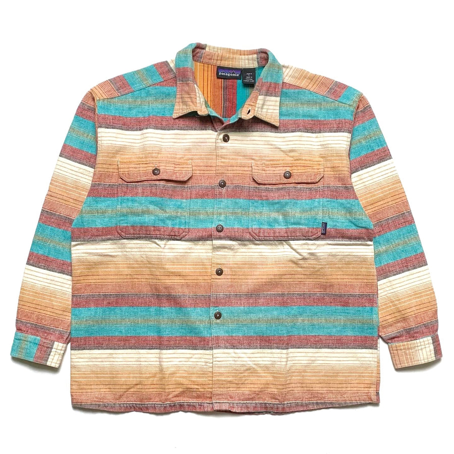 1994 Patagonia Heavy Flannel Shirt, Blanket Stripe: Saffron (L/XL)