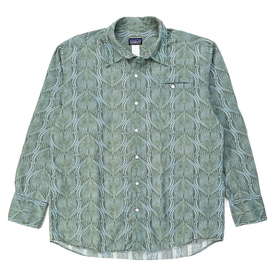 2007 Patagonia Mens Pearl Snap Printed Organic Cotton Shirt (L)