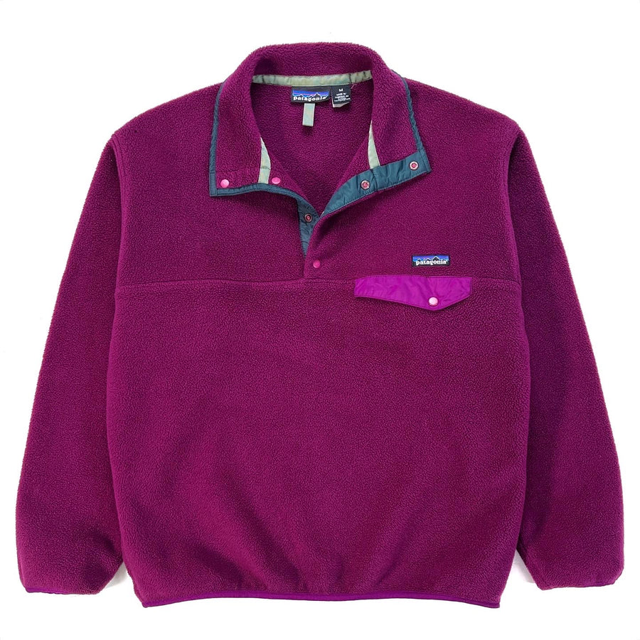 1995 Patagonia Synchilla Snap-T, Plum & Carbon (M)
