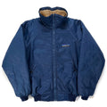 1970s Patagonia Nylon Shelled Pile Bomber Jacket, Navy & Tan (S)