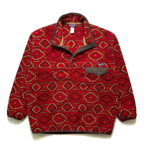 2012 Patagonia Printed Synchilla Snap-T, Yanaba: Molten Lava (XL)