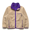 Fall 1991 Patagonia Retro Pile Cardigan, Natural & Purple (L)