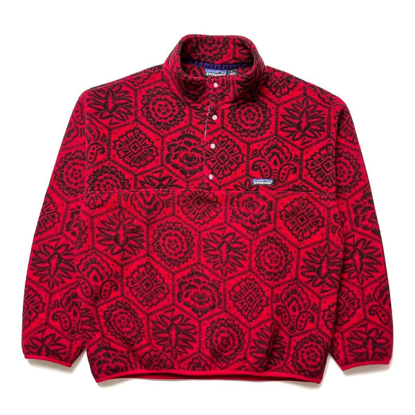 1995 Patagonia Printed Synchilla Snap-T, Nepali Hexagon: Chili (L)