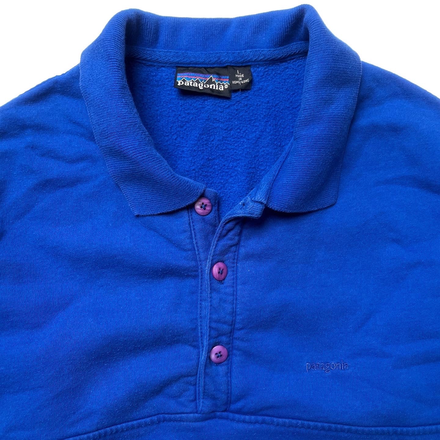 1988 Patagonia Lightweight Cotton Sweatshirt, Cobalt Blue (S)