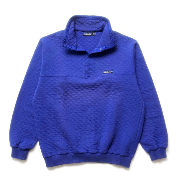 1987 Patagonia Cotton Diamond Quilt Pullover, Cobalt (L)