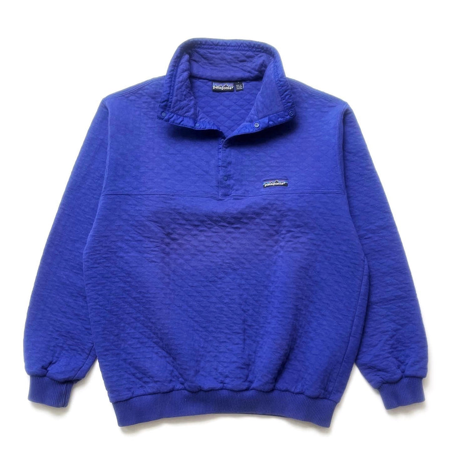 1987 Patagonia Cotton Diamond Quilt Pullover, Cobalt (L)