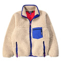 1990 Patagonia Retro Pile Cardigan, Natural & French Red (M)