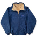 1970s Patagonia Nylon Shelled Pile Bomber Jacket, Navy & Tan (S)