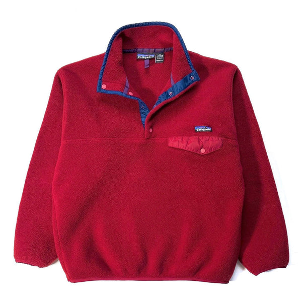1995 Patagonia Synchilla Snap-T, Auburn & Ink Blue (M)