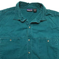 1980s Patagonia L/S Cotton Canvas Shirt, Midnight Green (L)