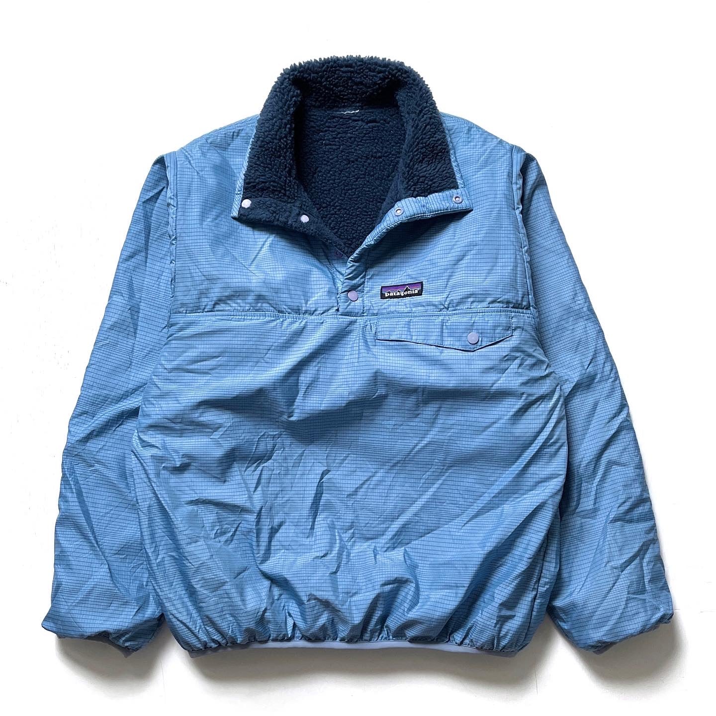 2007 Patagonia Reversible Deep Pile Snap-T Pullover, Chalk Blue (S)