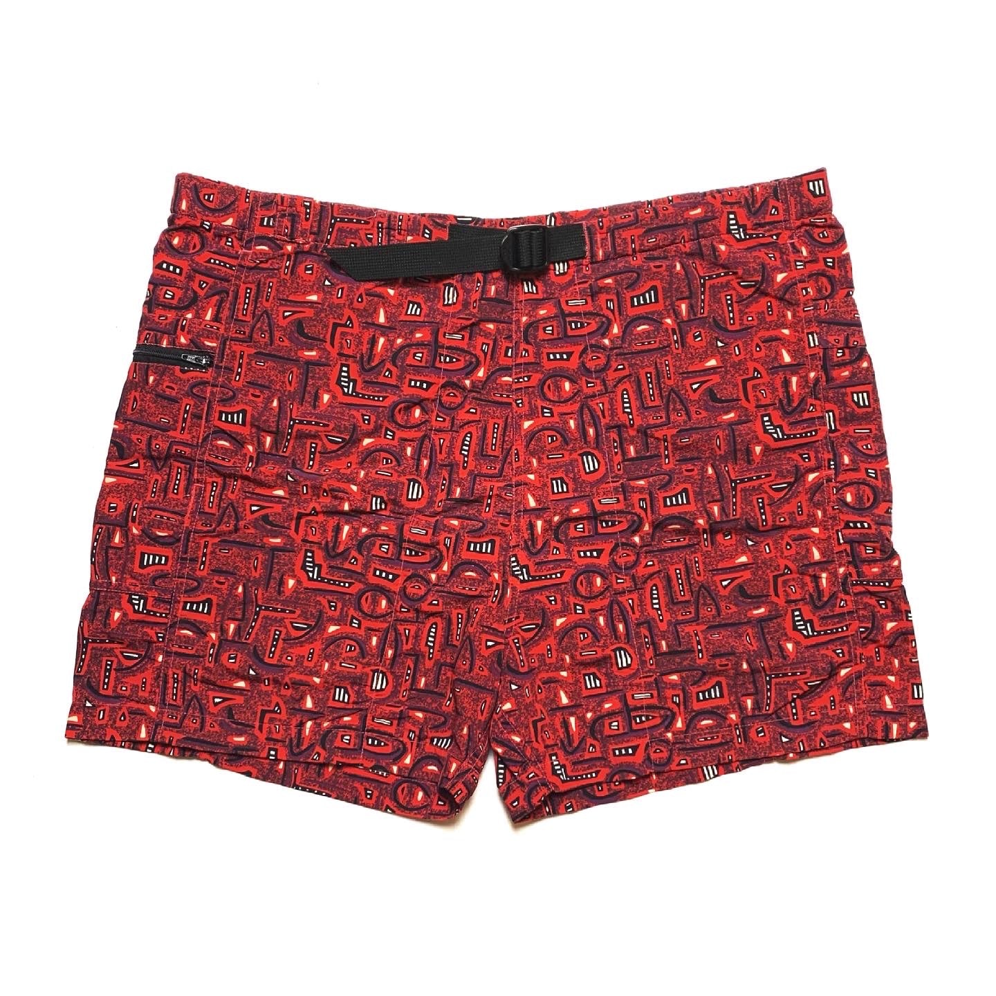 1990s The North Face Belted Nylon Shorts, Red/Purple (XL)