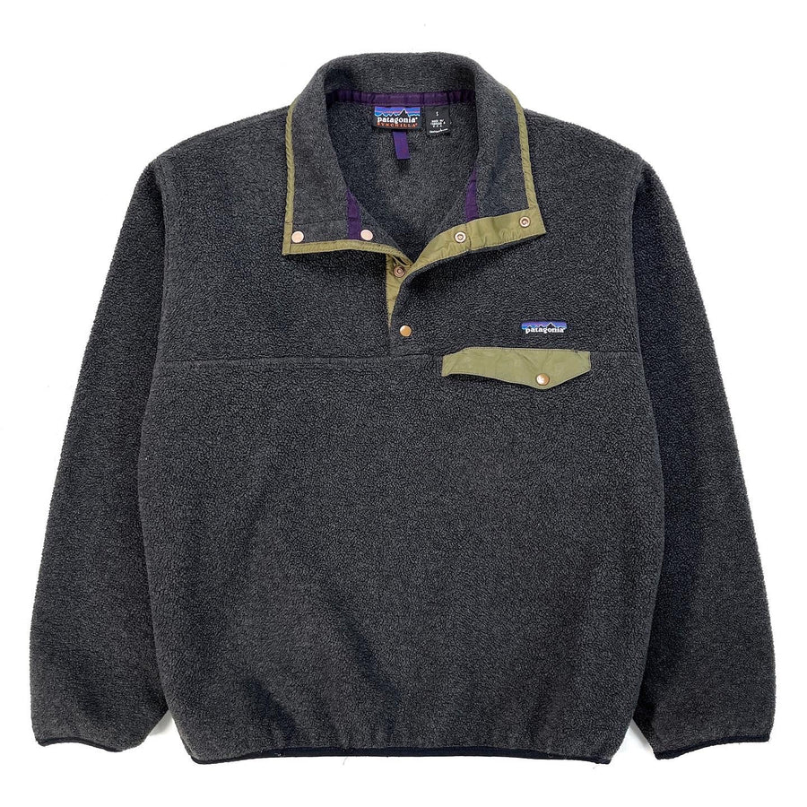 1999 Patagonia Synchilla Snap-T, Black Heather & Tea Leaves (S/M)
