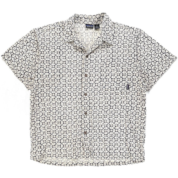 1990s Patagonia Mens Organic Cotton A/C Shirt, Sand Dollar (L)
