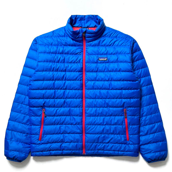 2010 Patagonia Mens Down Sweater, Blue & Red (L/XL)