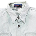 1970s Patagonia “Big Label” Cotton Canvas Shirt, Faded Seafoam (S/M)