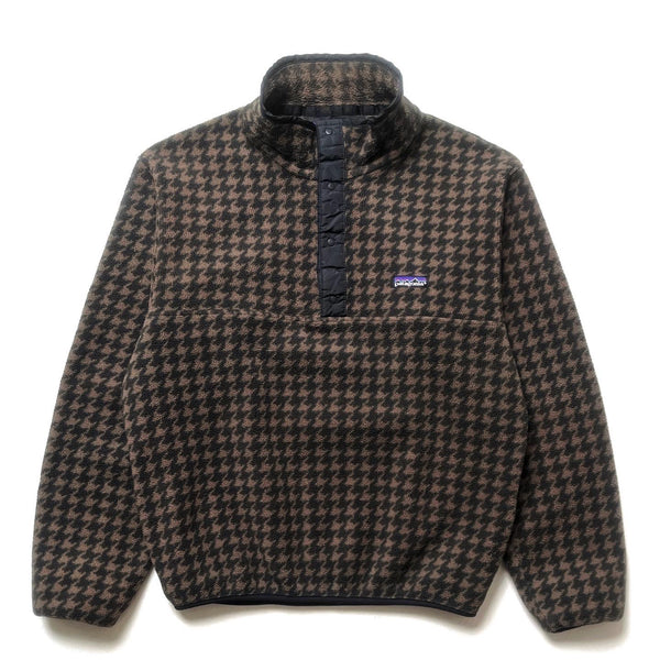 1990 Patagonia Printed Synchilla Snap-T, Houndstooth: Brown (M)
