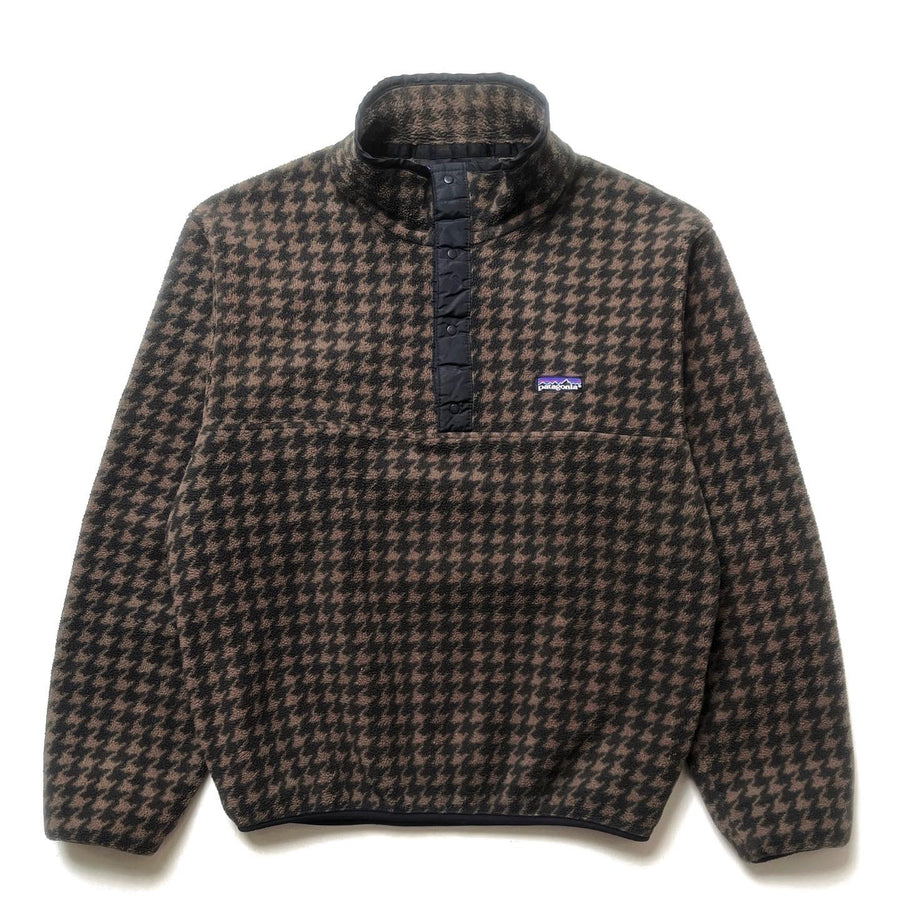 1990 Patagonia Printed Synchilla Snap-T, Houndstooth: Brown (M)