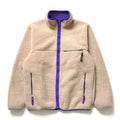 1993 Patagonia Retro Pile Cardigan, Natural & Purple (L)