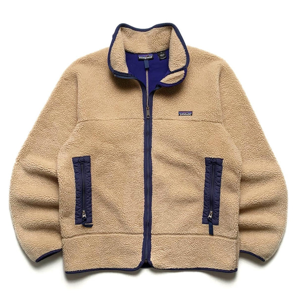 FA94 Patagonia PEF Retro-X Jacket, Natural & Classic Navy (XL/L)