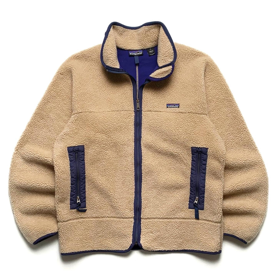 FA94 Patagonia PEF Retro-X Jacket, Natural & Classic Navy (XL/L)