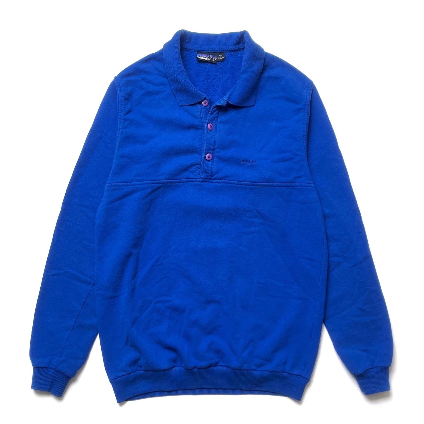 1988 Patagonia Lightweight Cotton Sweatshirt, Cobalt Blue (S)