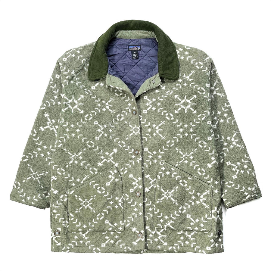 1994 Patagonia Womens Printed Quilted Synchilla Jacket, Sno (M/L)