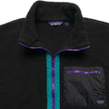 FA88 Patagonia Synchilla Half-Zip Sweater, Black & Bright Teal (L)