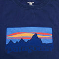 2000s Patagonia Organic Cotton L/S Fitz Roy Logo T-Shirt, Navy (L/XL)