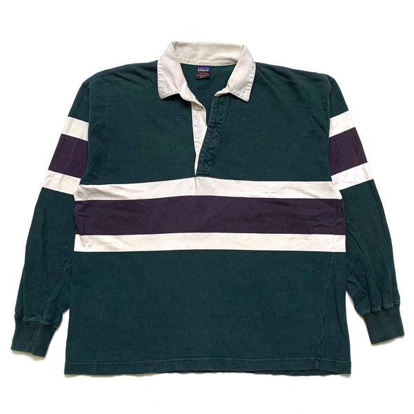 1996 Patagonia Rugby Shirt, Fir Green & Night Sky (M/L)