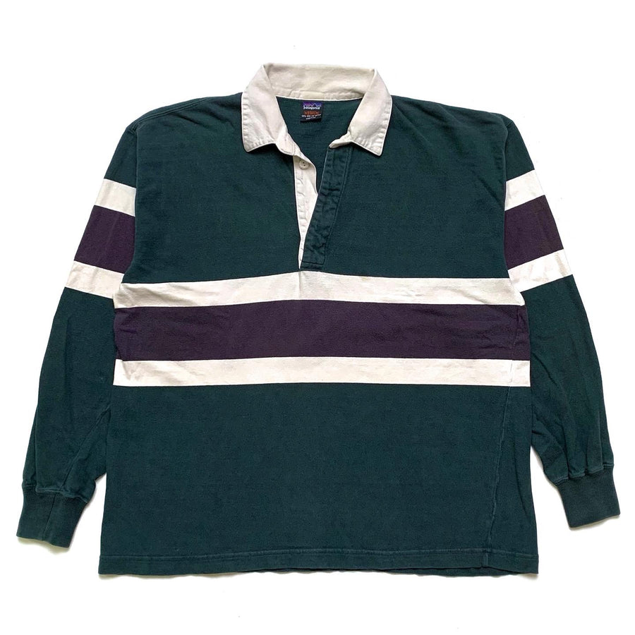 1996 Patagonia Rugby Shirt, Fir Green & Night Sky (M/L)