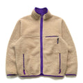 Fall 1991 Patagonia Retro Pile Cardigan, Natural & Purple (L)