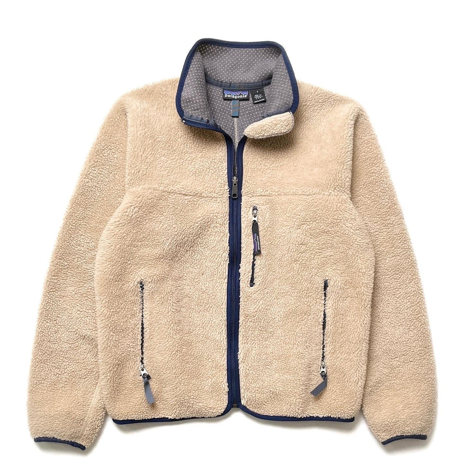 1999 Patagonia Retro Pile Cardigan, Natural & Dark Ash (S/M)