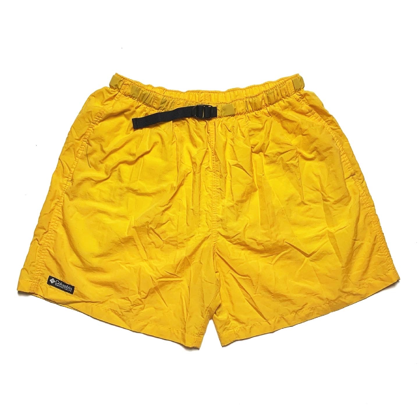 SP00 Columbia Sportswear 6” Belted Nylon Shorts, Yellow (M)