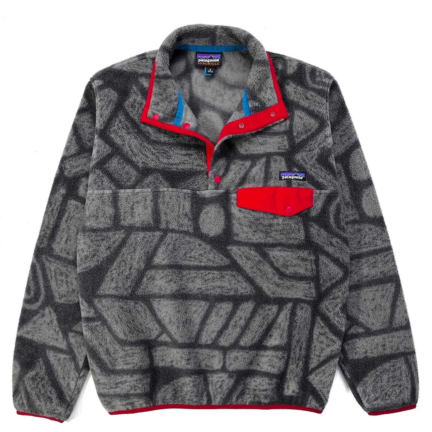 2015 Patagonia Printed Synchilla Snap-T, Shale: Forge Grey (S)