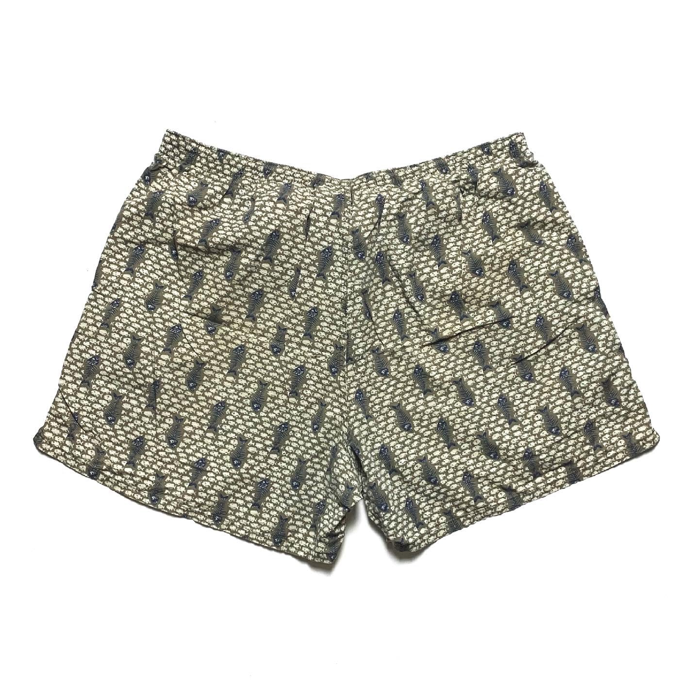 1990s Columbia Sportswear Printed 5” Swim Shorts, Bonefish (XL)