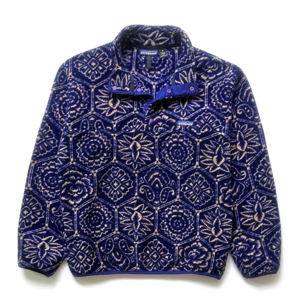1995 Patagonia Printed Snap-T, Nepali Hexagon: Blueberry (S/M)