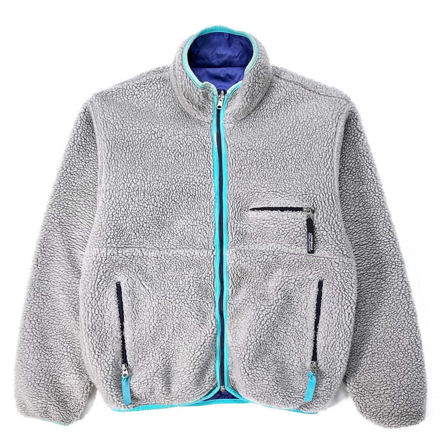 1992 Patagonia Reversible Pile Glissade Cardigan, Grey (M)