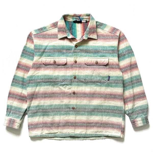 1994 Patagonia Heavy Flannel Shirt, Blanket Stripe: Saffron (M/L)