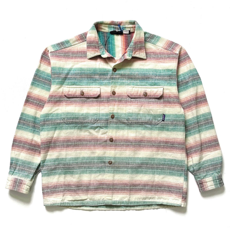 1994 Patagonia Heavy Flannel Shirt, Blanket Stripe: Saffron (M/L)