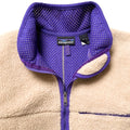 1993 Patagonia Retro Pile Cardigan, Natural & Purple (L)