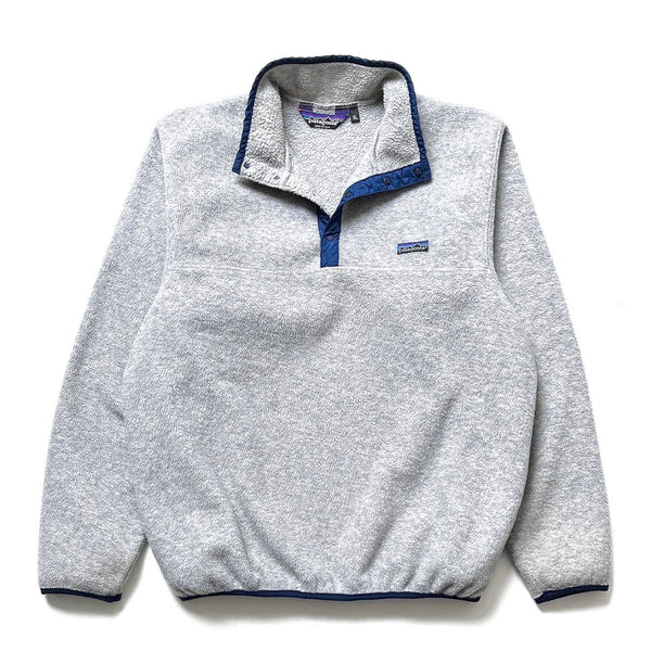 1986 Patagonia Synchilla Snap T-Neck, Grey & Navy (L/XL)