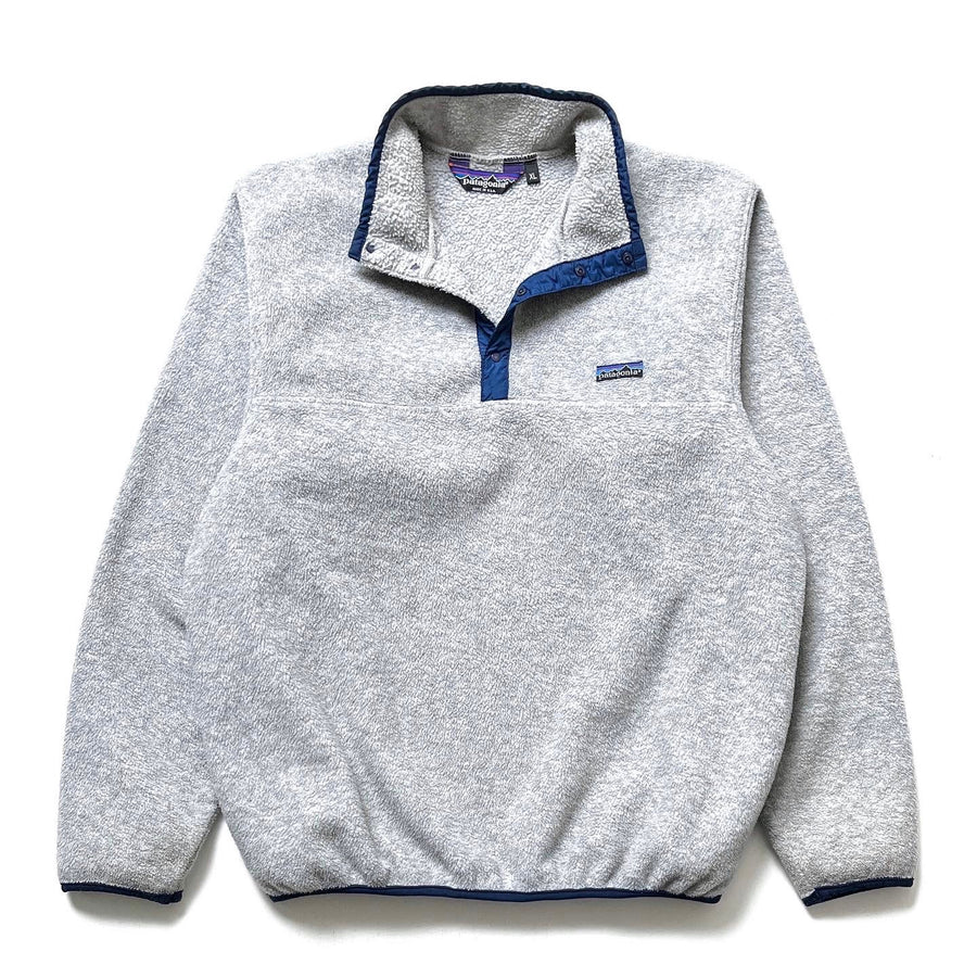 1986 Patagonia Synchilla Snap T-Neck, Grey & Navy (L/XL)