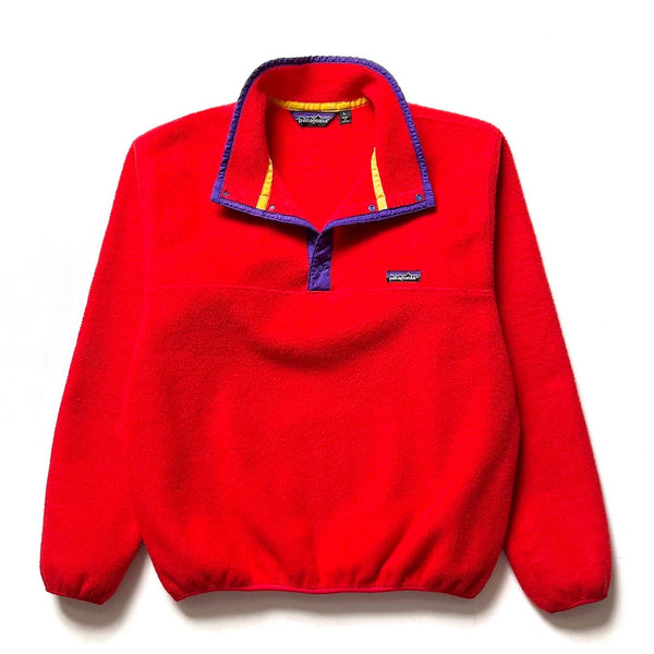 1988 Patagonia Made In The U.S.A. Synchilla Snap-T, Red & Purple (L)